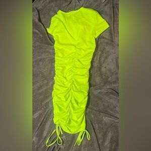 Neon green Body Con Short T shirt dress